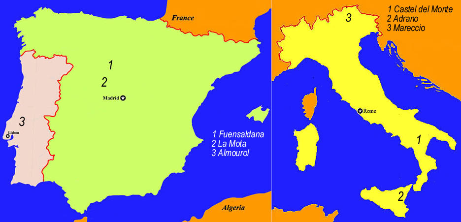 map of spain and italy